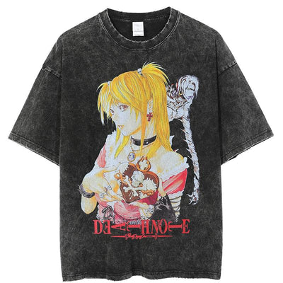 I Royal Washed retro men's short-sleeved t-shirt anime peripheral printed loose t-shirt for men eprolo 