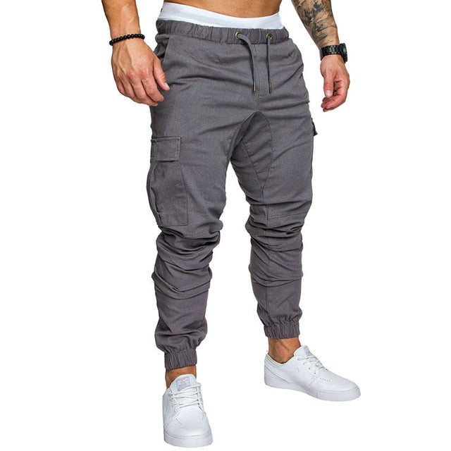 I Royal Men's Joggers Solid Multi-pocket Pants eprolo 