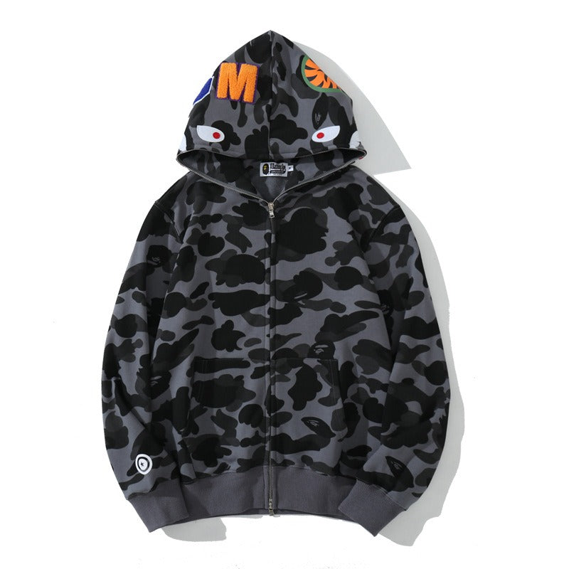 I Royal Shark Classic Camouflage Hooded Cardigan Zipper eprolo 