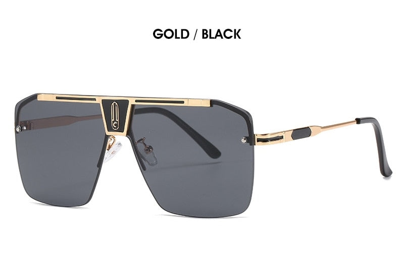 I Royal Square Sunglasses Men Trendy Vintage Brand Design Oversized Rimless Sun Glasses Eyewear UV400 eprolo 