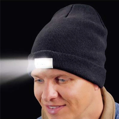 Men Warm Hats Beanie 5 LED Lighted Cap Beanie Knitted Caps