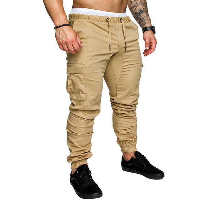 I Royal Men's Joggers Solid Multi-pocket Pants eprolo 