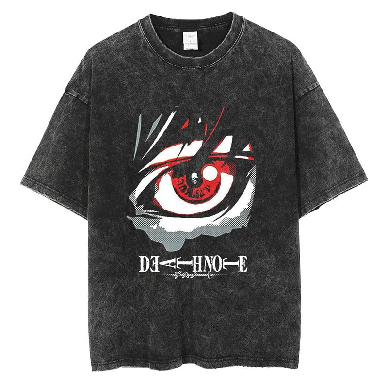 I Royal Washed retro men's short-sleeved t-shirt anime peripheral printed loose t-shirt for men eprolo 