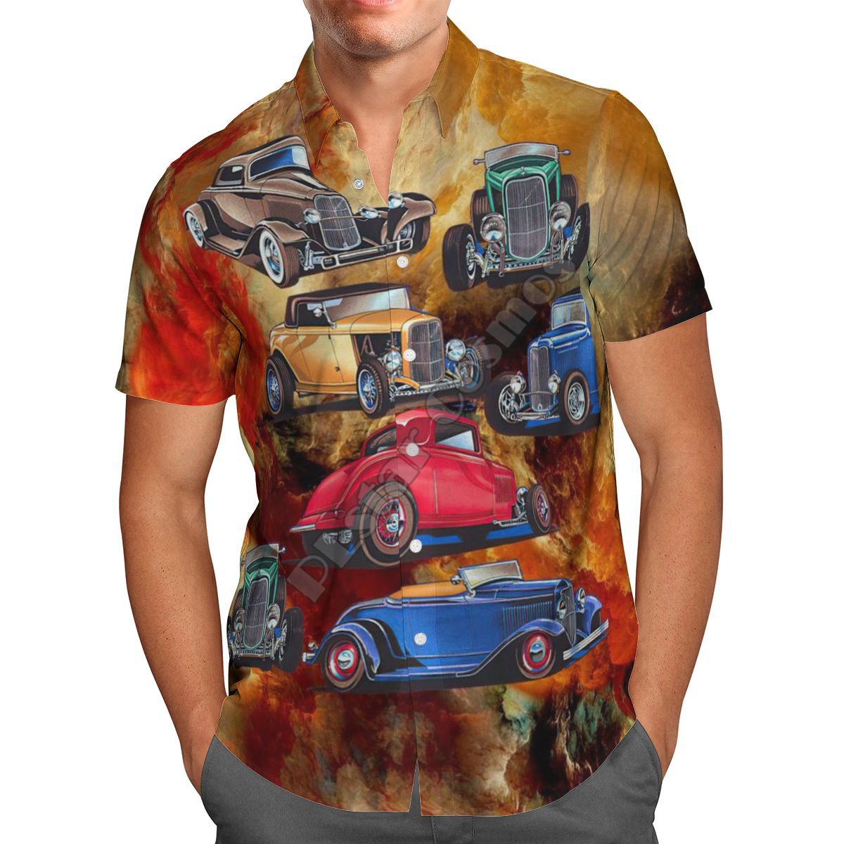 I Royal Men's Tops 3D Digital Car Printing Short Sleeve Shirts eprolo 