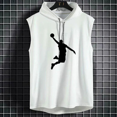 Mens Sleeveless Hoodies  Casual Zipper Hooded Sweatshirt Men