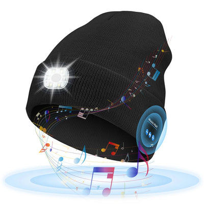 2024 New Bluetooth LED Nightlight Hat Wireless Music Speaker Multifunctional Stereo USB Charging Music Hat with Microphone