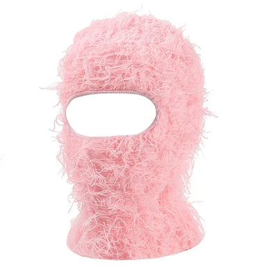 Distressed Knitted Full Face Ski Mask Wind Proof Premium One-Size Fits All Shiesty Design Furry