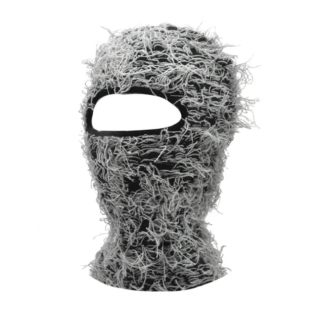 Distressed Knitted Full Face Ski Mask Wind Proof Premium One-Size Fits All Shiesty Design Furry