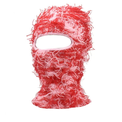 Distressed Knitted Full Face Ski Mask Wind Proof Premium One-Size Fits All Shiesty Design Furry