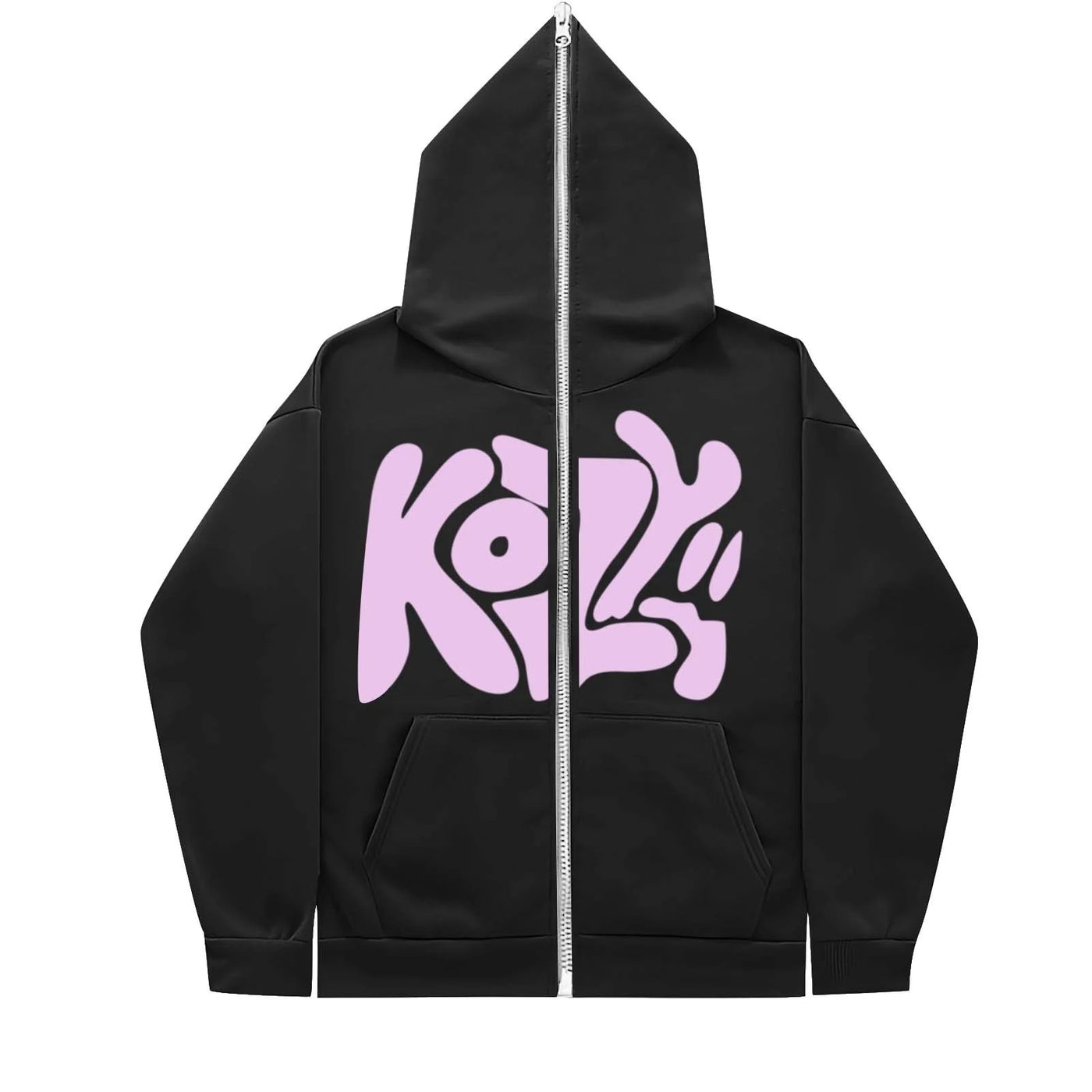 Product KOZY Letter Printed Zipper Hoodie Pattern Casual Jacket