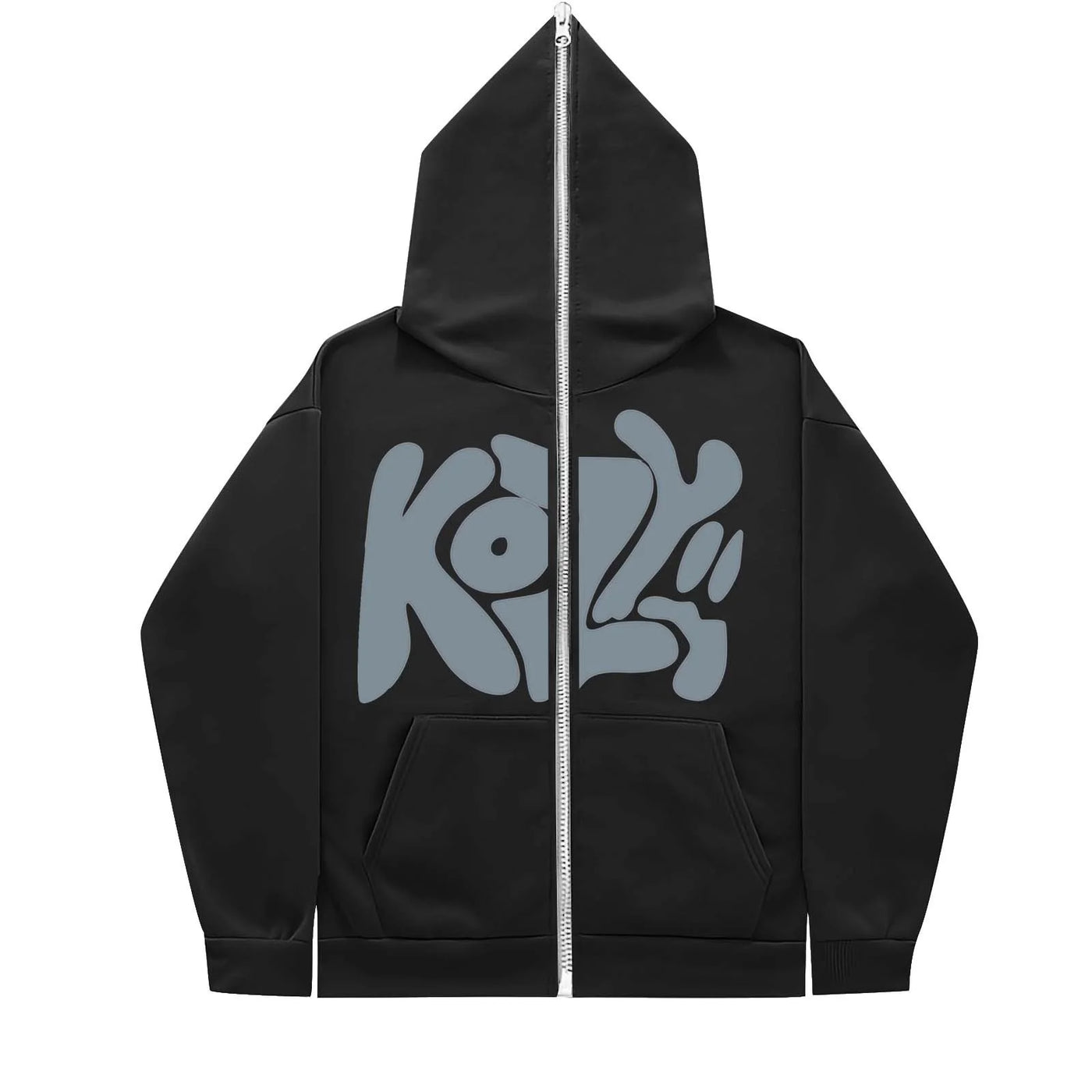 Product KOZY Letter Printed Zipper Hoodie Pattern Casual Jacket