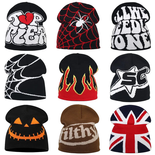 Y2K Letter Knitted Beanie Cap