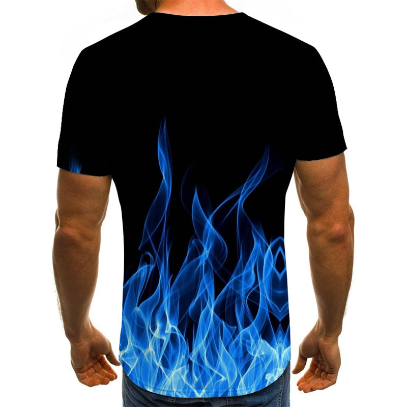 I Royal New flame men's T-shirt  short-sleeved 3D round neck eprolo 