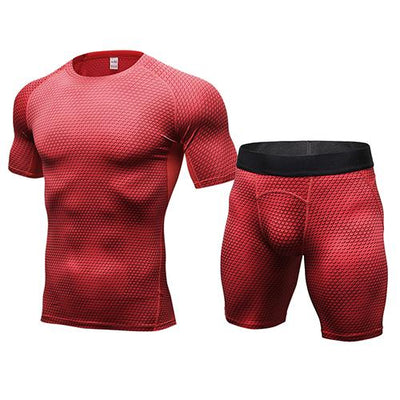 Running set T Shirt and shorts  Compression Tights Underwear Sets Crossfit Bodybuilding Fitness Sport Jerseys