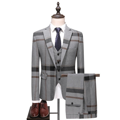 Men's Casual Suit Three Piece Set