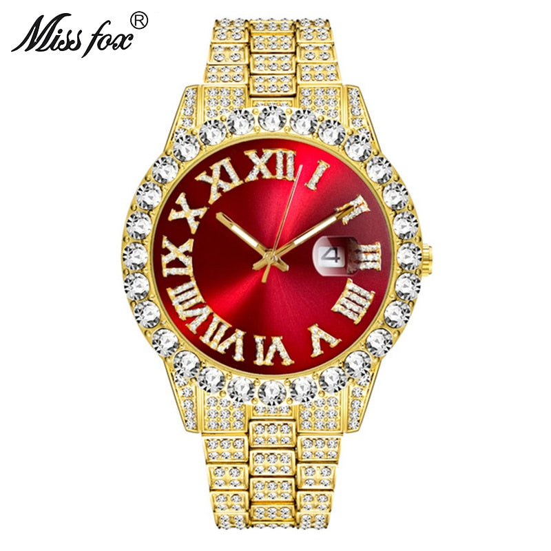 I Royal Modern Diamond Waterproof Top Brand Luxury 18k Gold Man Watch Analog Quartz Watch eprolo 