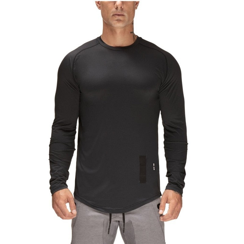 I Royal Sport Shirt Men Long Sleeve Quick Dry Sport Top Solid Crossfit t shirt eprolo 