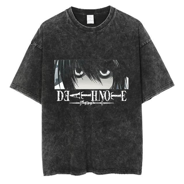 I Royal Washed retro men's short-sleeved t-shirt anime peripheral printed loose t-shirt for men eprolo 