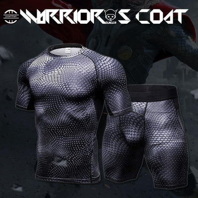 Running set T Shirt and shorts  Compression Tights Underwear Sets Crossfit Bodybuilding Fitness Sport Jerseys