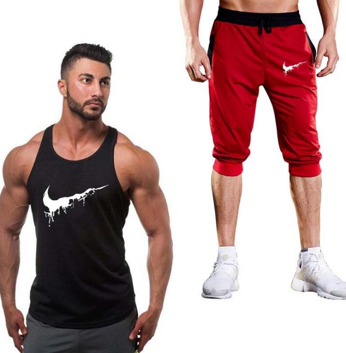 I Royal Two Pieces          Cotton Fitness Vest Men's Sleeveless Vest eprolo 