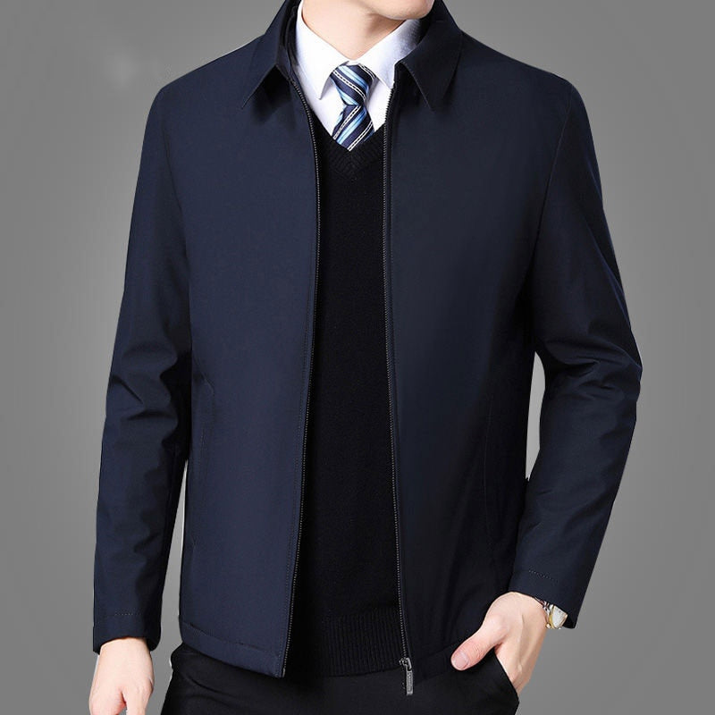 I Royal Men's Jackets And Coats Turn Down Collar Jacket Zipper Side Pocket eprolo 