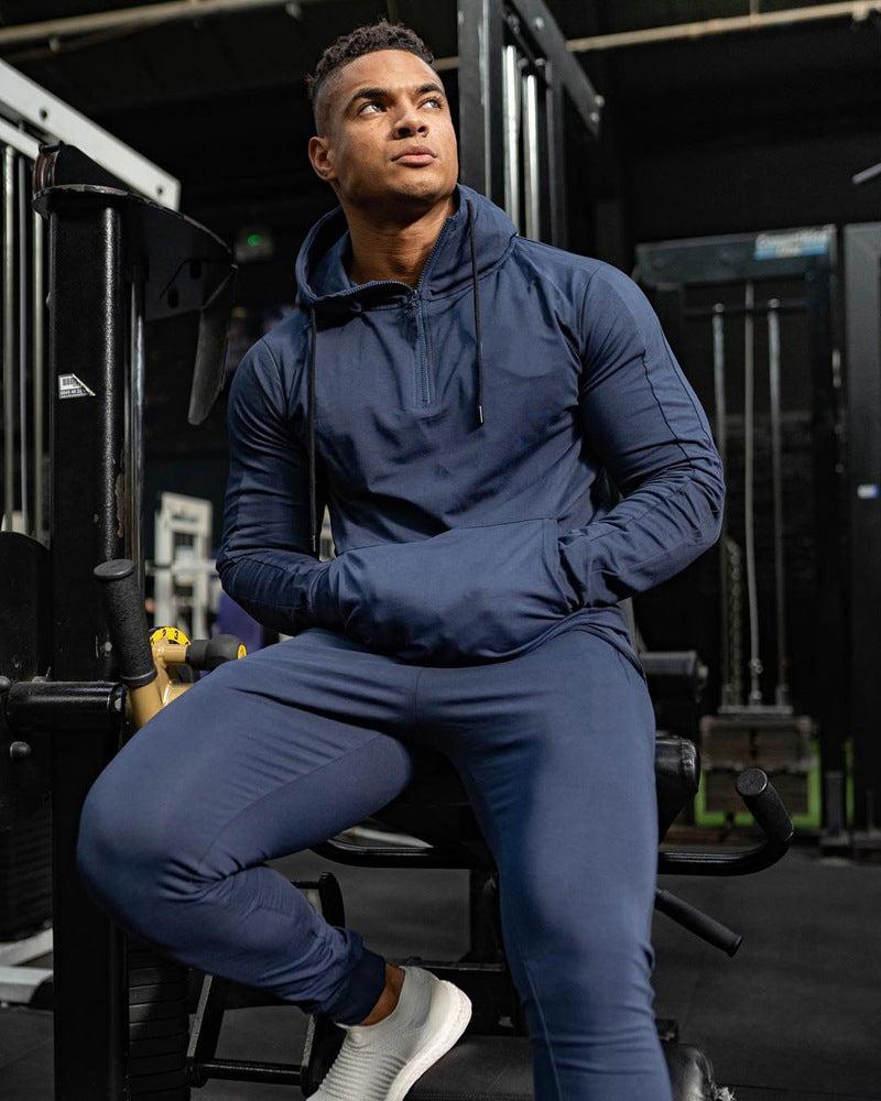 I Royal Muscle Leisure Sports Fitness Clothing Men's Hooded Sweatpants Two Piece Cotton eprolo 