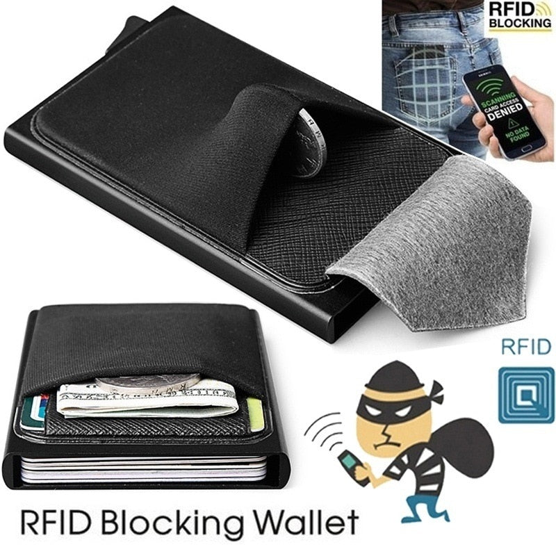 I Royal Men Credit Card Wallet Aluminum Cash ID Card Holder  Case Blocking Slim Metal Wallet eprolo 