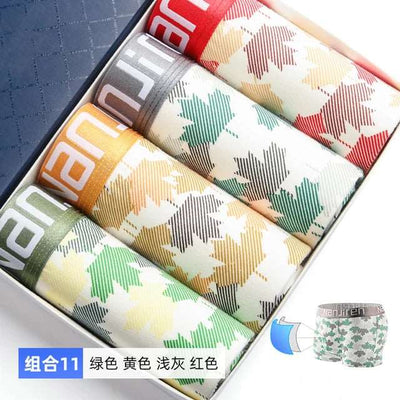 4Pcs Boxer Shorts Men's  Cotton Boxers  U Convex