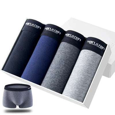 4Pcs Boxer Shorts Men's Underwear Sexy Panties Cotton Boxers