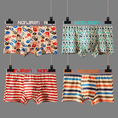 4Pcs Boxer Shorts Men's Underwear Sexy Panties Cotton Boxers