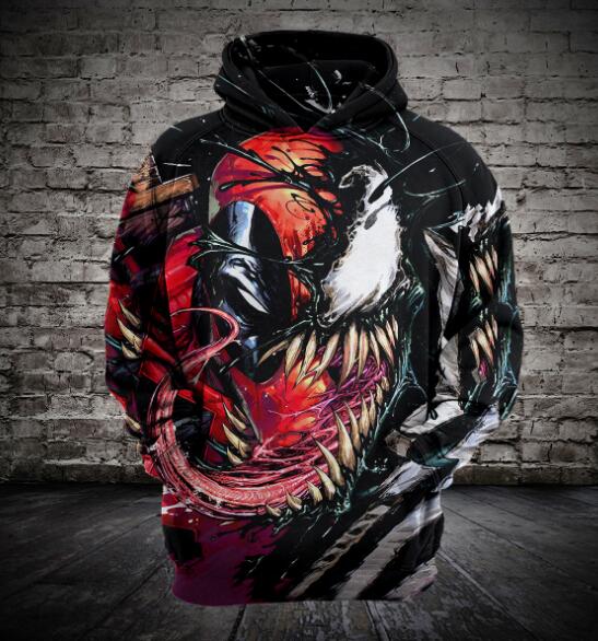 Venom Carnage Hoodies 3D Print Harajuku Style Streetwear Unisex