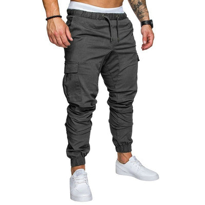 I Royal Men's Joggers Solid Multi-pocket Pants eprolo 