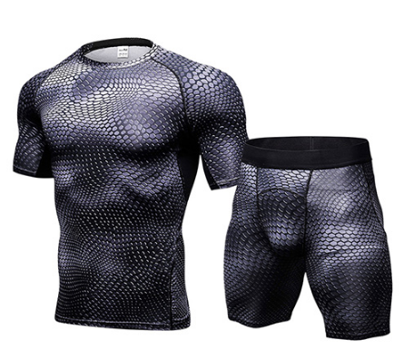 Running set T Shirt and shorts  Compression Tights Underwear Sets Crossfit Bodybuilding Fitness Sport Jerseys