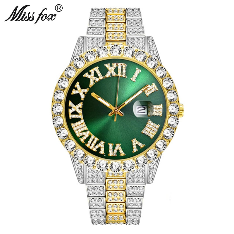 I Royal Modern Diamond Waterproof Top Brand Luxury 18k Gold Man Watch Analog Quartz Watch eprolo 