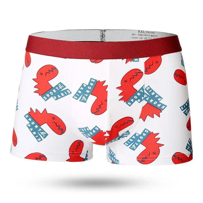 5Pcs/ Men's Boxer Cute Men's Briefs  Cartoon Funny Printed  Boxer Shorts Breathable Underwear