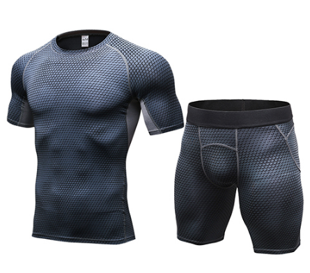 Running set T Shirt and shorts  Compression Tights Underwear Sets Crossfit Bodybuilding Fitness Sport Jerseys