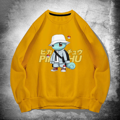 Pikachu Round Neck Sweater For Men And Womens Spring And Autumn Clothing, Japanese Anime Jenny Turtle Jacket