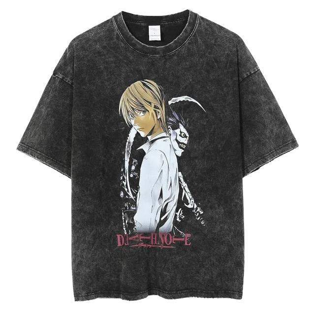 I Royal Washed retro men's short-sleeved t-shirt anime peripheral printed loose t-shirt for men eprolo 