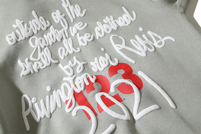 New Plush Sweaters Trendy Hoodies With Floral Foam Printing Letters