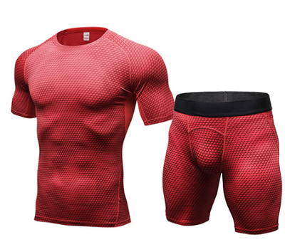 Running set T Shirt and shorts  Compression Tights Underwear Sets Crossfit Bodybuilding Fitness Sport Jerseys