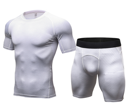 Running set T Shirt and shorts  Compression Tights Underwear Sets Crossfit Bodybuilding Fitness Sport Jerseys