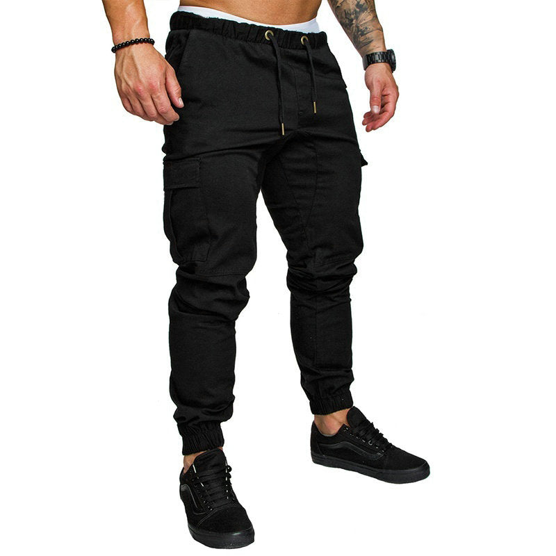 I Royal Men's Joggers Solid Multi-pocket Pants eprolo 