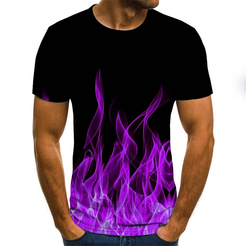 I Royal New flame men's T-shirt  short-sleeved 3D round neck eprolo 