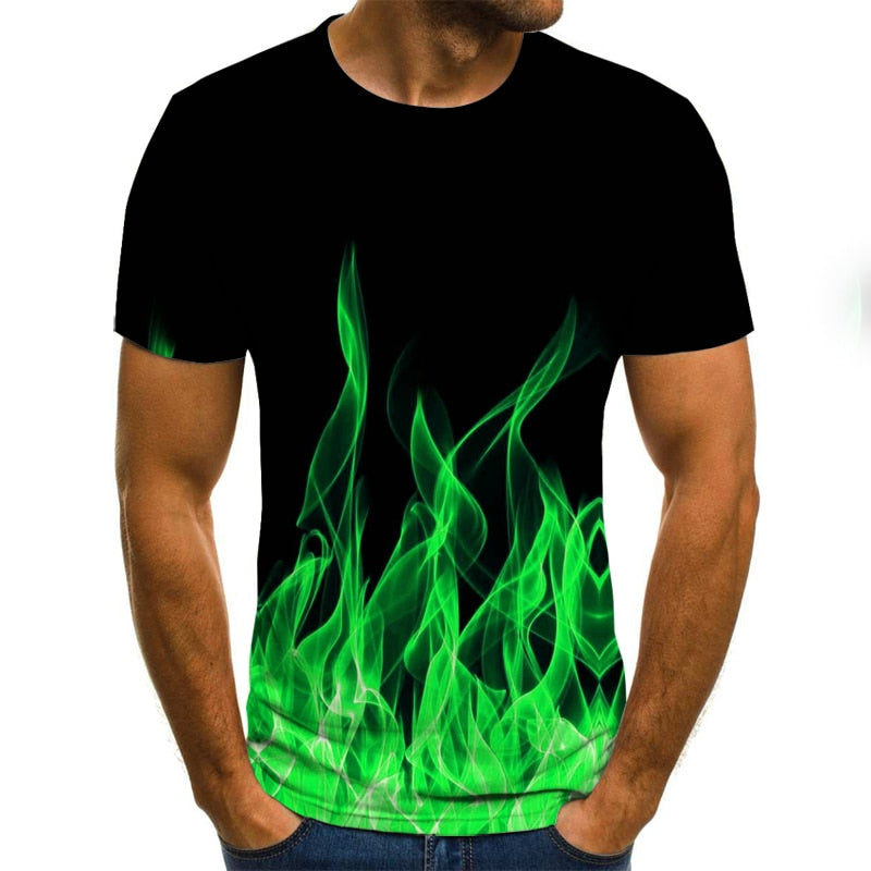 I Royal New flame men's T-shirt  short-sleeved 3D round neck eprolo 