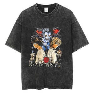 I Royal Washed retro men's short-sleeved t-shirt anime peripheral printed loose t-shirt for men eprolo 