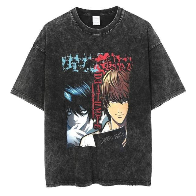 I Royal Washed retro men's short-sleeved t-shirt anime peripheral printed loose t-shirt for men eprolo 