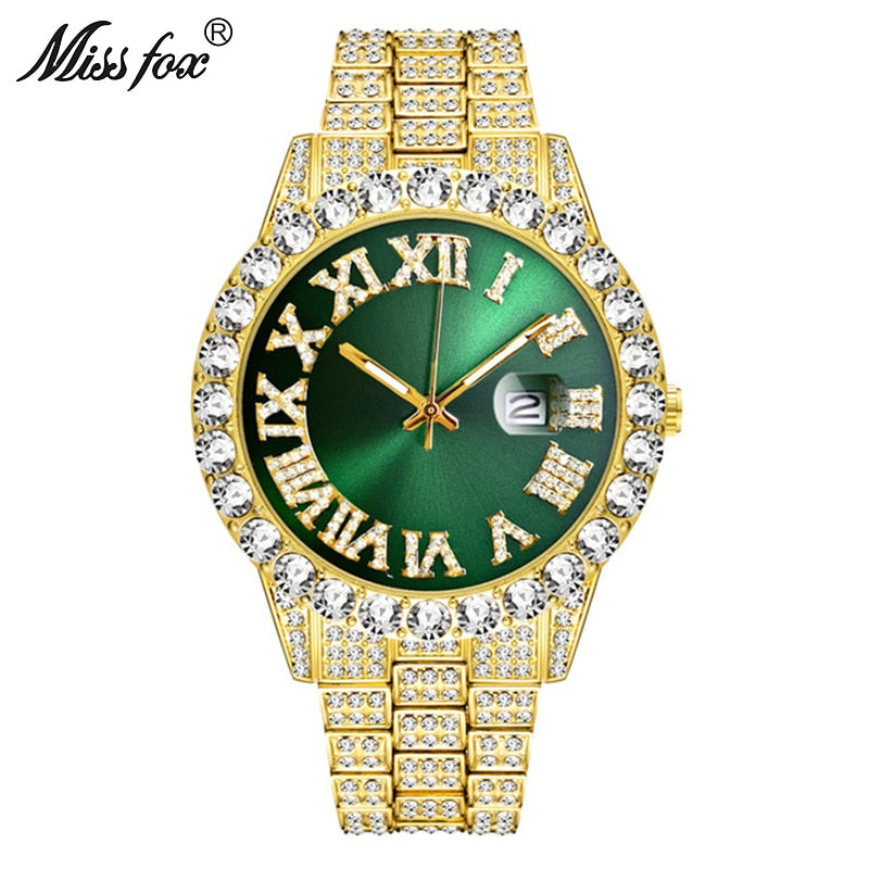 I Royal Modern Diamond Waterproof Top Brand Luxury 18k Gold Man Watch Analog Quartz Watch eprolo 