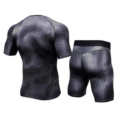 Running set T Shirt and shorts  Compression Tights Underwear Sets Crossfit Bodybuilding Fitness Sport Jerseys