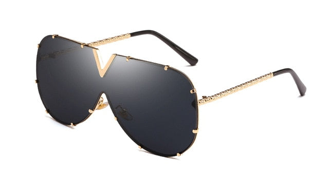 One Piece Sunglasses High Quality Oversized Sunglasses Metal UV400 Mirror