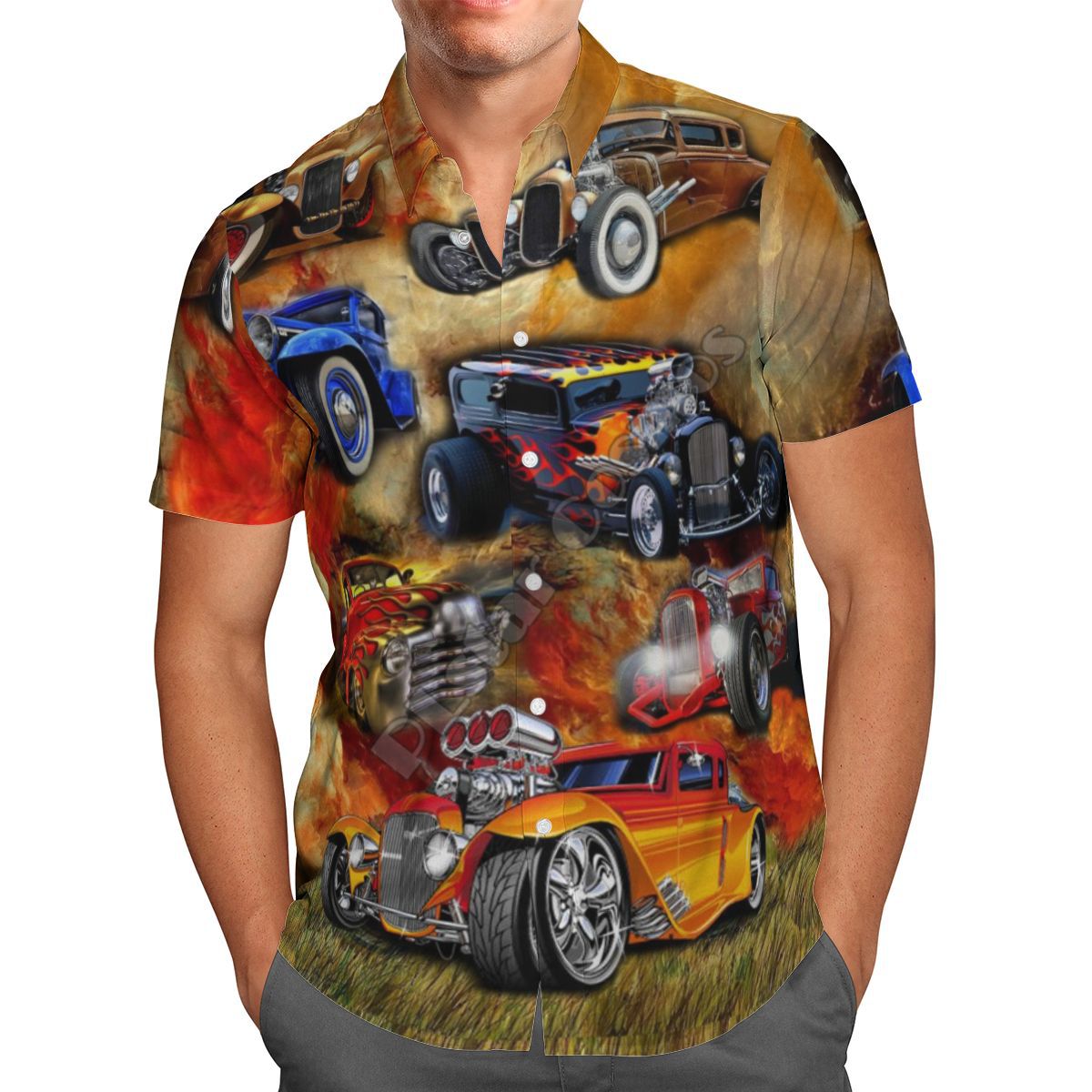 I Royal Men's Tops 3D Digital Car Printing Short Sleeve Shirts eprolo 